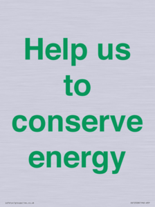 Help us to conserve energy 